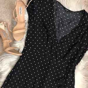 Express midi polka dot dress